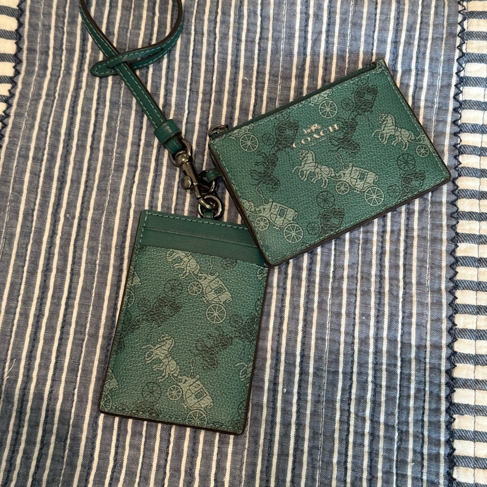 NWOT Coach Card Holder Wallet Wristlet Set